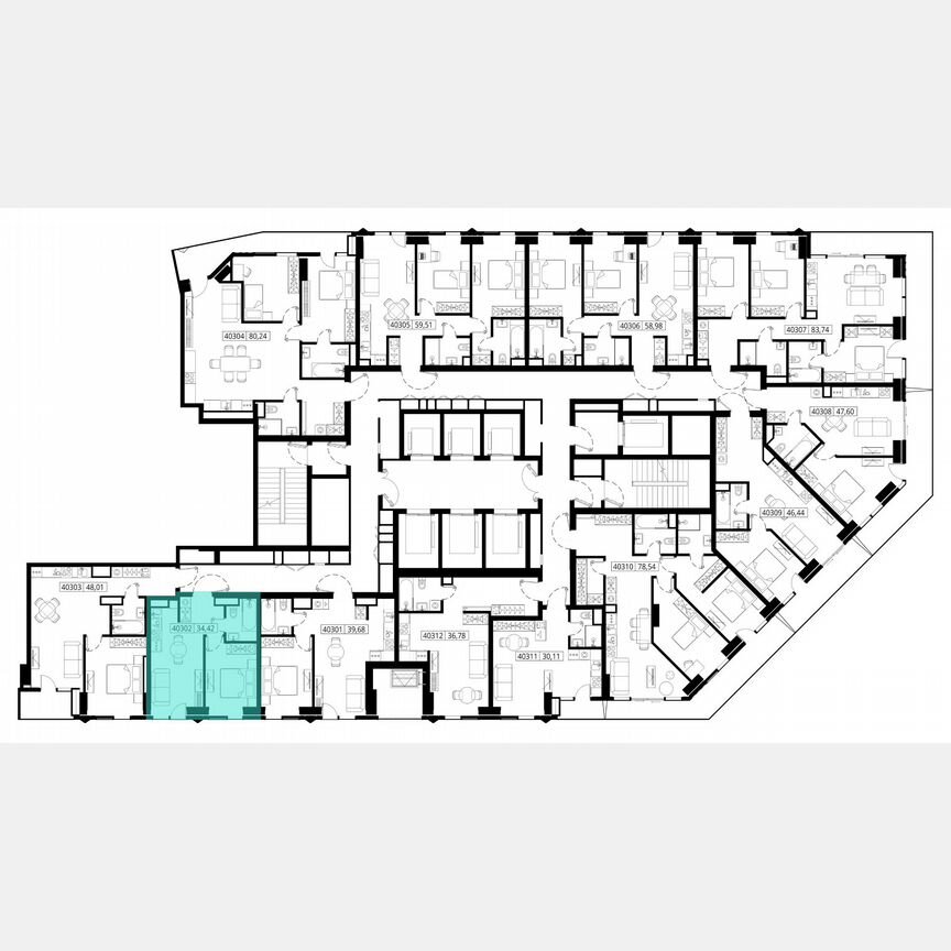 1-к. квартира, 34,5 м², 3/46 эт.