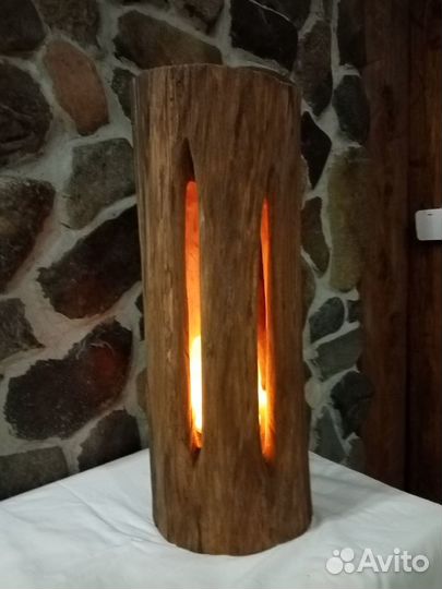 Авторский светильник дерево лофт рустик