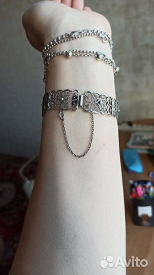 Серебряный браслет винтажный