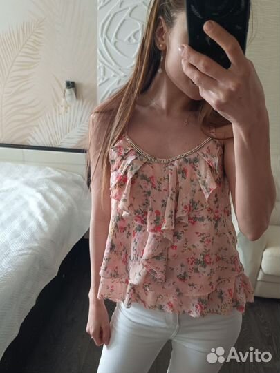 Топик блузка розовый xs 40