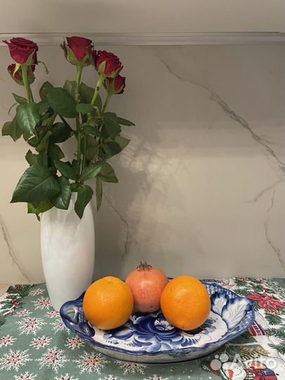 Ваза для фруктов гжель