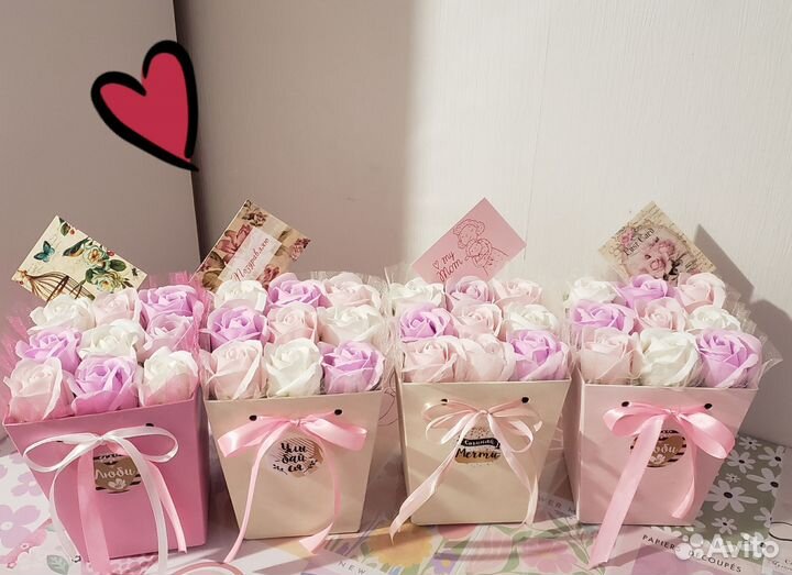 Подарок. Букет из мыльных роз