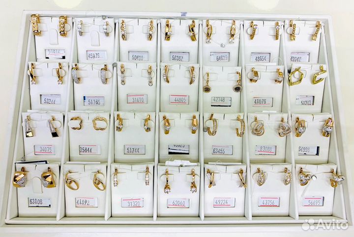 Золотые серьги дорожка с фианитами