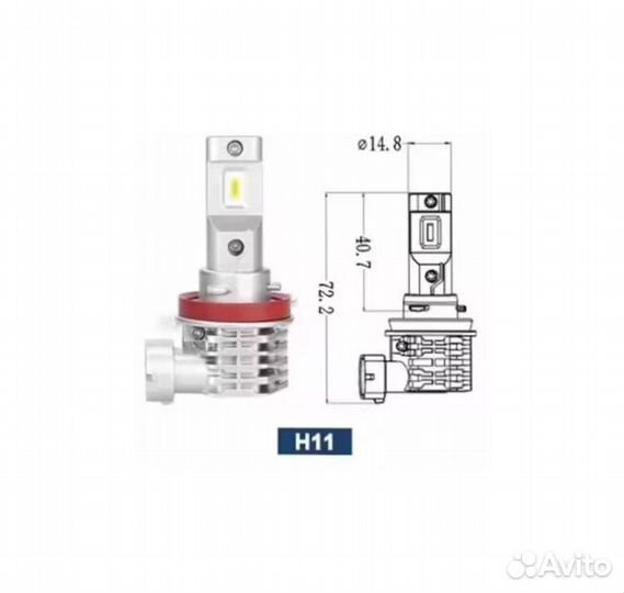 Авто светодиодные LED лампы M3 цоколь H11 55W