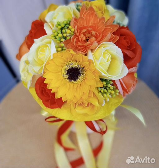 Букет цветы гипсофила из роз мыльных