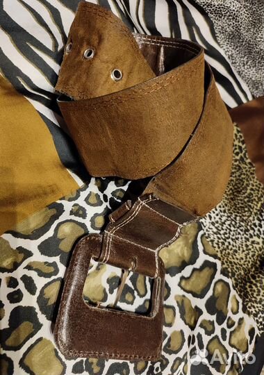 Италия ремень пояс винтаж кожа прессованная