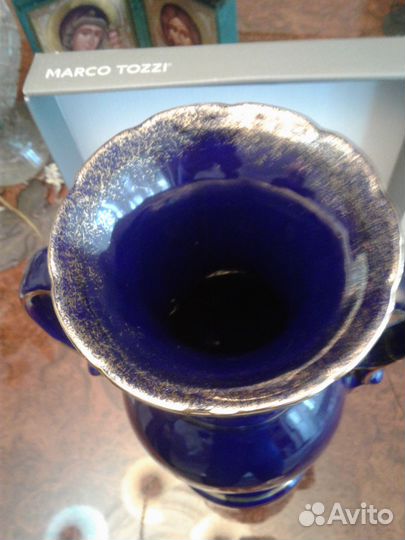 Ваза керамика кобальт