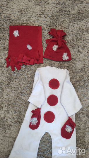 Новогодний костюм снеговик 80