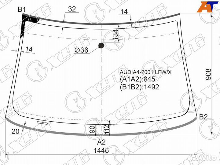 Лобовое стекло audi A4 01- XYG