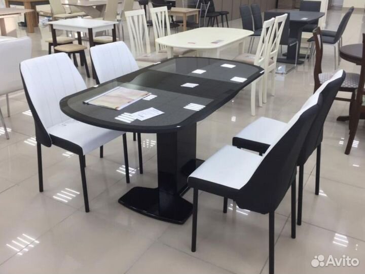 Обеденный стол Прометей стекло 1,1 м