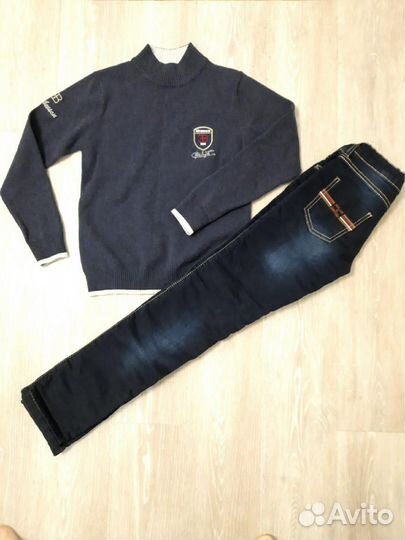 Джинсы и джемпер 134-140