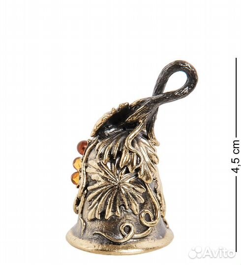 Фигурка Колокольчик-Виноград (латунь, янтарь) A2104205