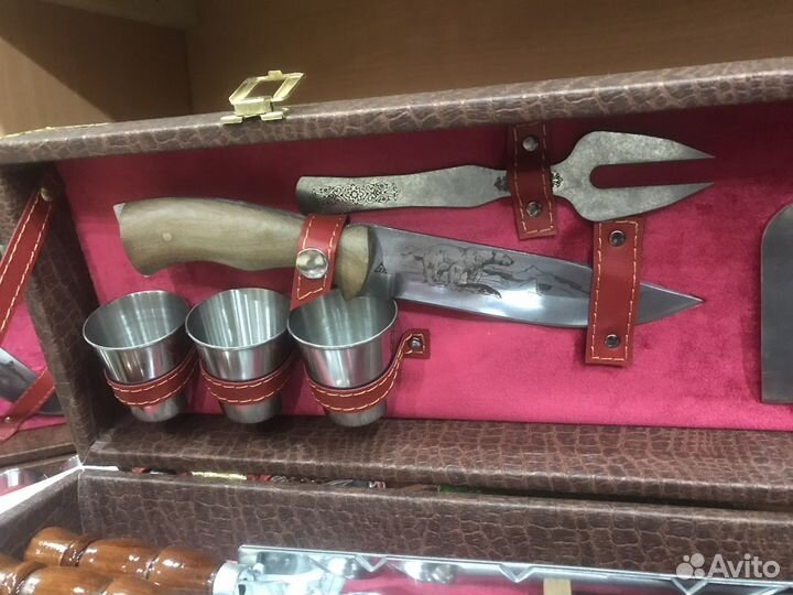 Топор, нож, шампура набор