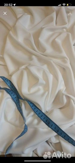 Плательная ткань креп,молочный,ликвидация 20 м