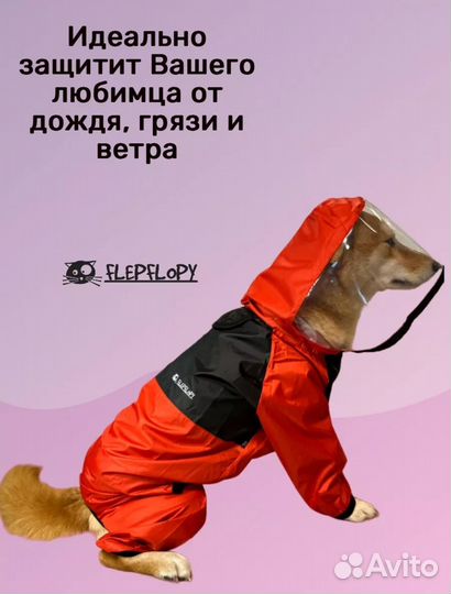 Дождевик для средней собаки