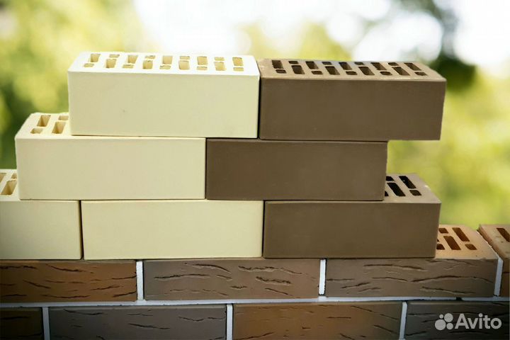 Лицевой керамический кирпич слоновая кость Строма 1нф