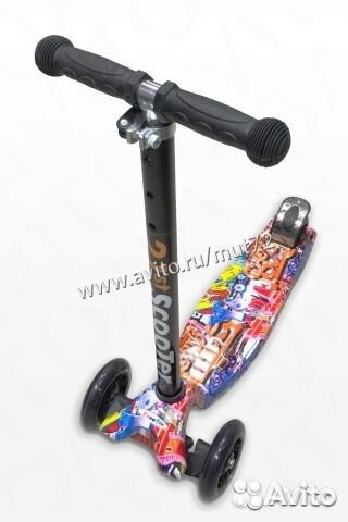 Самокат Scooter 21st maxi яркий граффити, 2-8 лет