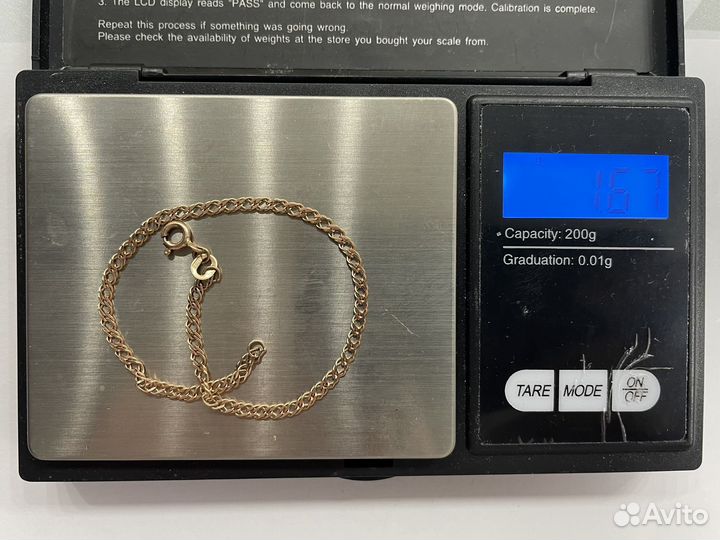 Золотой браслет 585пр 18см 1,6гр