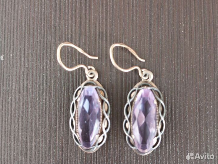 Серьги СССР серебро 875 пробы