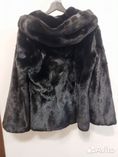 Шуба норковая с капюшоном
