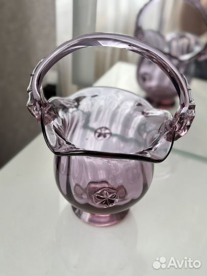 Конфетница цветное стекло