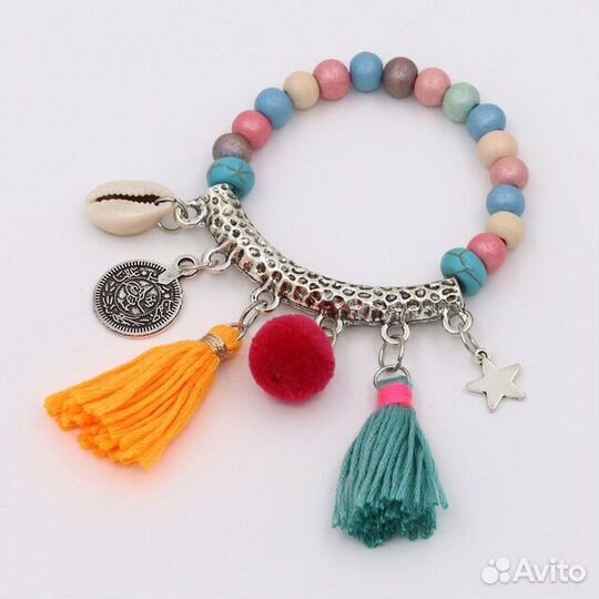 Женский браслет разноцветный, бохо, летний