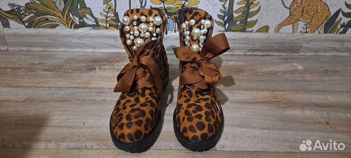 Ботинки леопардовые 37