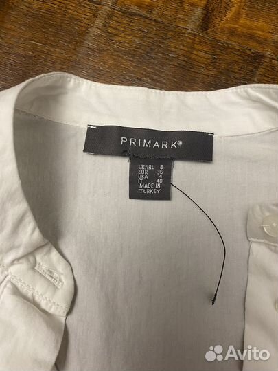 Primark s 42 роскошное белое платье хлопок 100