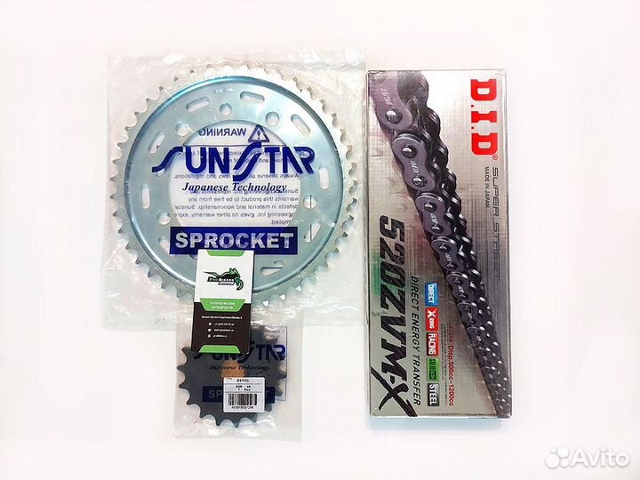 Цепь и звезды на Honda NX650 Dominator 1995-1999