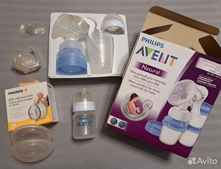 Молокоотсос ручной, контейнеры, накладки, соски
