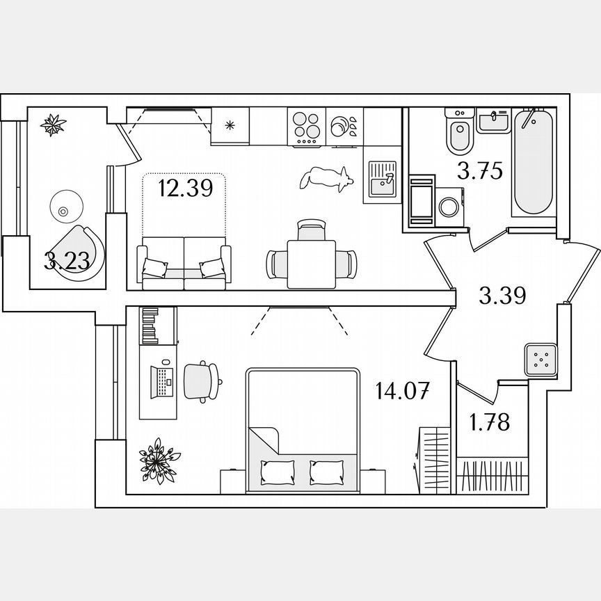 1-к. квартира, 37 м², 11/22 эт.