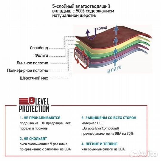Сапоги Nordman до -50 с меховым вкладышем