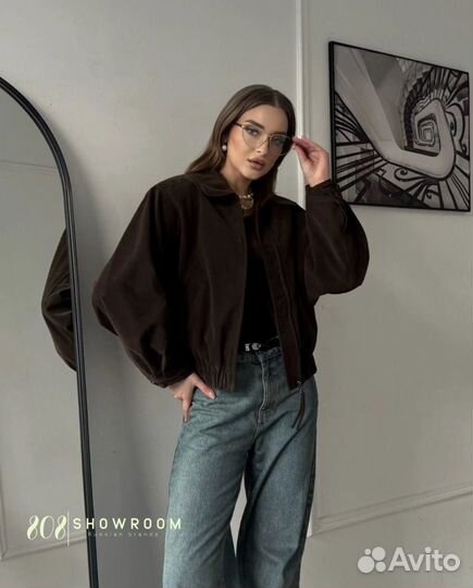 Замшевый бомбер корея