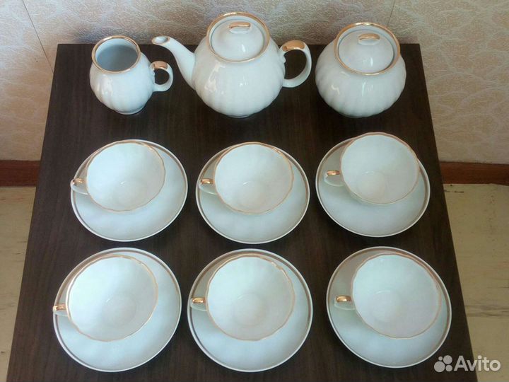 Сервиз чайный дулёво «золотая лента»