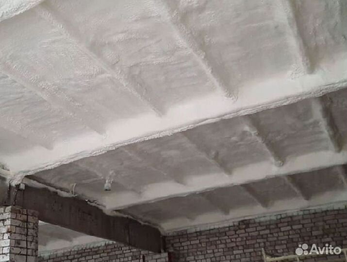 Утепление потолка напылением ППУ от 100м2