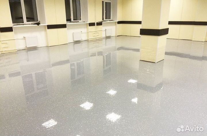 Полимерный пол. Ремонт полимерных полов. Шлифовка