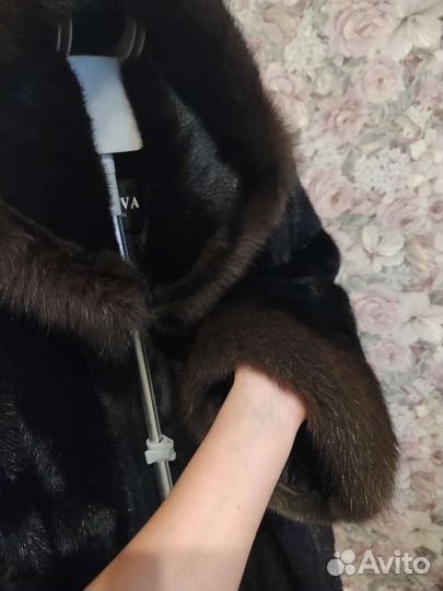 Шуба норковая с капюшоном