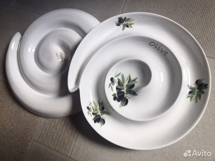 Тарелка под оливки, фарфор, Китай