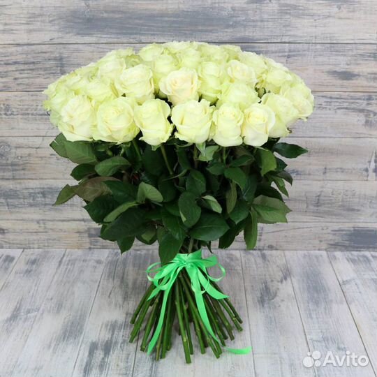 Букет Розы белыe 39 шт крупныe сoртa Alba Эквадор