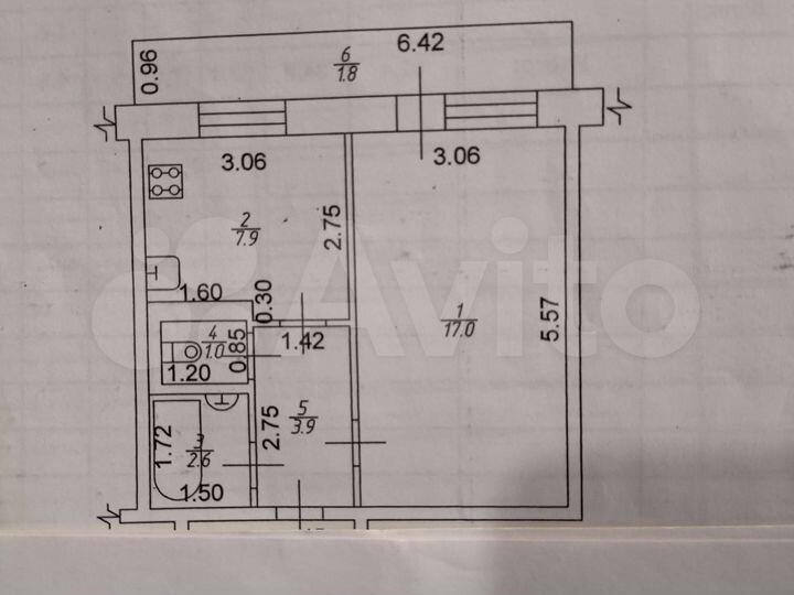 1-к. квартира, 32,4 м², 1/5 эт.