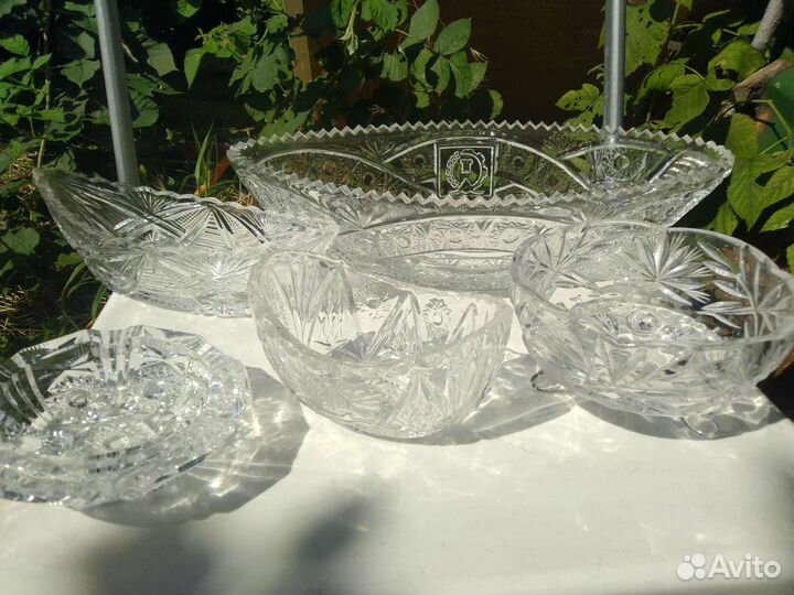 Хрустальные салатники, вазы