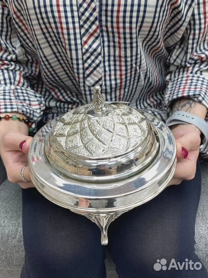 Икорница из серебра 925 пробы