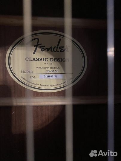 Гитара Fender CD-60 Индонезия