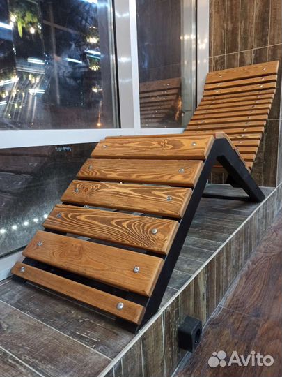 Шезлонг лежак деревянный