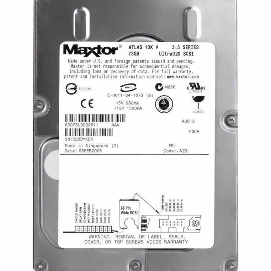 [8D073L0] Жесткий Диск Maxtor 73.4gb U320scsi 3.5" 8d073l0