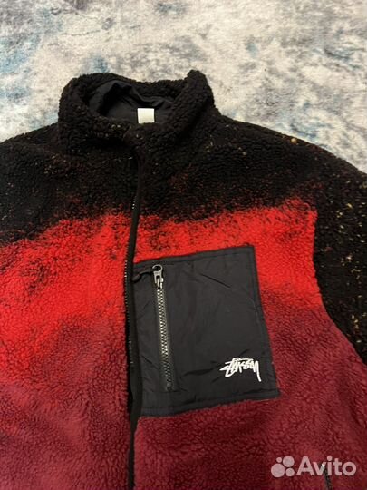 Куртка флиска Sherpa Stussy шерпа Reversible Fire