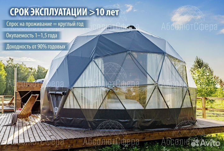 Летний геокупол D6. Домик для глэмпинга