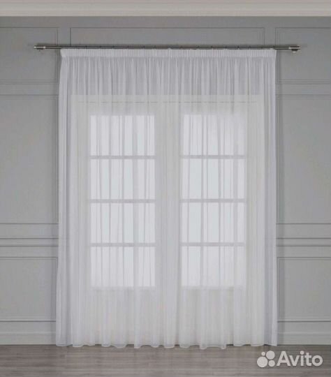 Тюль/шторка вуаль органза 2.5*3.5 готовая новая
