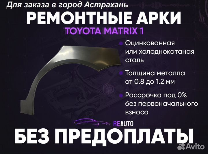 Ремонтные арки на Toyota matrix 1