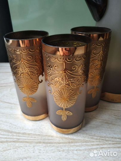 Набор кувшин и 6 стаканов Богемия